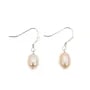 Freshwater pearl earrings in rose color, in 925 silver x 2pcs