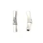 Perla Tubo Bambù curvo 6x25mm - Argento 925 niellato x 1pz