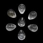 Rock crystal pendant, semi-drilled, drop-shaped, 15x20mm x 1pc