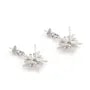 Orecchini a perno a forma di fiocco di neve per foro parziale 11x18mm - zirconi cubici & Argento 925 rodio x 2 pezzi