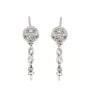 Clous d'oreilles fleur infini pour semi percé 7x25mm - oxyde zirconium & Argent 925 rhodié x 2pcs