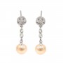 Clous d'oreilles fleur infini pour semi percé 7x25mm - oxyde zirconium & Argent 925 rhodié x 2pcs