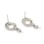 Pendientes ovalados estilizados para semipendientes 8x18mm - circonita cúbica y Plata de ley rodinada x 2 uds.