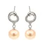 Pendientes ovalados estilizados para semipendientes 8x18mm - circonita cúbica y Plata de ley rodinada x 2 uds.