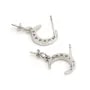 Clous d'oreilles lune pour semi percée 7x16mm - oxyde zirconium & Argent 925 x 2pcs