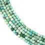 Faceted Peruvian turquoise cube 2.5mm x 38cm