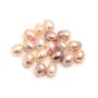 Perle de culture d'eau douce semi-percé, ovale mauve, 6-6.5mm  x 2pcs