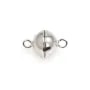 Verschluss mit magnetischem runden 925er rhodiniertem Silber 8mm x 1 Stk.