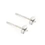 Earring studs cup flower for half-drilled 4.5mm - Silver 925 x 4pcs