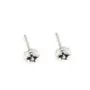 Orecchini a perno a forma di fiore per foro parziale 4.5mm - Argento 925 x 4 pezzi