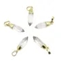 Pendente in cristallo di rocca a punta - dorato - 6x16mm x 1pz