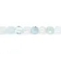 Blue aquamarine, square faceted shape, 6mm x 4 pieces.