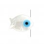 White mother-of-pearl fish nazar boncuk 12x17mm x 1pc