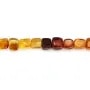Ambre multicolore dégradé cube irrégulier 6mm x 36cm