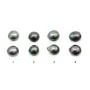 Tahitian cultured pearl, half-round, 9-9.5mm, quality B x 2pcs