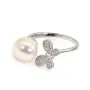 Anello regolabile farfalla per semi percée - zircone cubico & Argento 925 rodio x 1pc