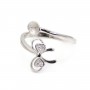 Anello regolabile noeud nastro per semi percée - zircone cubico & Argento 925 rodio x 1pc