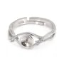 Anillo ajustable entrelazado para semi perforado - circonia cúbica y Plata de ley 925 rodinada x 1ud.