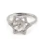 Anillo ajustable de estrella para semi perforado - circonita cúbica y Plata de Ley 925 rodinada x 1ud.