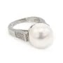 Anello spesso regolabile coupelle fiore per semi percé - ossido di zirconio & Argento 925 rodio x 1pc
