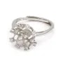 Anillo ajustable de corona para semi percé - circonita cúbica y Plata de ley 925 rodinada x 1ud.