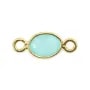 Intercalaire Calcédoine oval facetada engastada en plata 925 chapada en oro fino 7x15mm x1ud