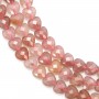 Quarzo Fragola cuore sfaccettato 8mm x 38cm