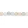 Morganite and round mixed aquamarine 6mm x 40cm