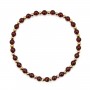 Bracciale Granato 4mm con perle dorate - Elastico x 1pz