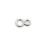 Double welded rings 4x7mm - Rhodium-plated 925 Silver x 6pcs
