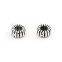Perla intercalaire a rondella scanalata 3x6mm - Argento 925 niellato x 1pz