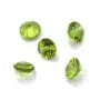 Peridot in bezel setting, round brilliant cut, 4mm x 1pc