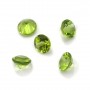 Peridot in Krappenfassung, rund geschliffen, 4mm x 1 Stück.