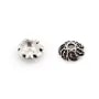 Coupelle feuille 5.5mm - Argent 925 niellé x 4pcs