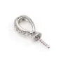Bélière strass pour perle semi percée 16mm - oxyde de zirconium & Argent 925 rhodié x 1pc
