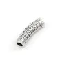 Perla Tubo mantra tibetano 6x24mm - Argento 999 niellato x 1pz