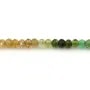 Turmalina amarilla verde degradada, rondelle facetada de 2x3mm x 39cm.