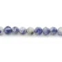 Jaspe manchado azul redondo facetado 3mm x 39cm