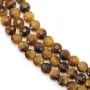 Tigerauge flache runde Perle 4mm x 39cm