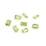 Piedra de peridoto engastada, talla esmeralda 4x6mm x 1 ud.