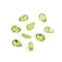 Peridot in bezel setting, pear drop cut 5x7mm x 1pc