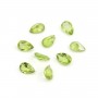 Peridot in Krappenfassung, Birnenform 6x8mm x 1 Stück