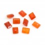 Cornaline à sertir, taille émeraude rectangle 6x8mm x 1pc