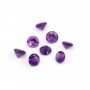 Amethyst in Krappenfassung, rund, glänzend, 6mm x 1 Stück.