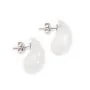 Rock crystal drop earrings 10x20mm - Rhodium-plated 925 silver x 2pcs