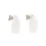 Rock crystal drop earrings 10x20mm - Rhodium-plated 925 silver x 2pcs