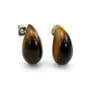 Boucles d'oreilles Oeil de Tigre goutte 10x20mm - Argent 925 rhodié x 2pcs