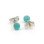 Boucles d'oreilles Amazonite du Pérou 4mm - Argent 925 rhodié x 2pcs