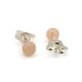 Orecchini Pierre de lune arancione 4mm - Argento 925 rodio x 2 pezzi