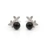 Clous d'oreilles duo fleur pour semi percé 10mm - oxyde de zirconium & Argent 925 rhodié x 2pcs